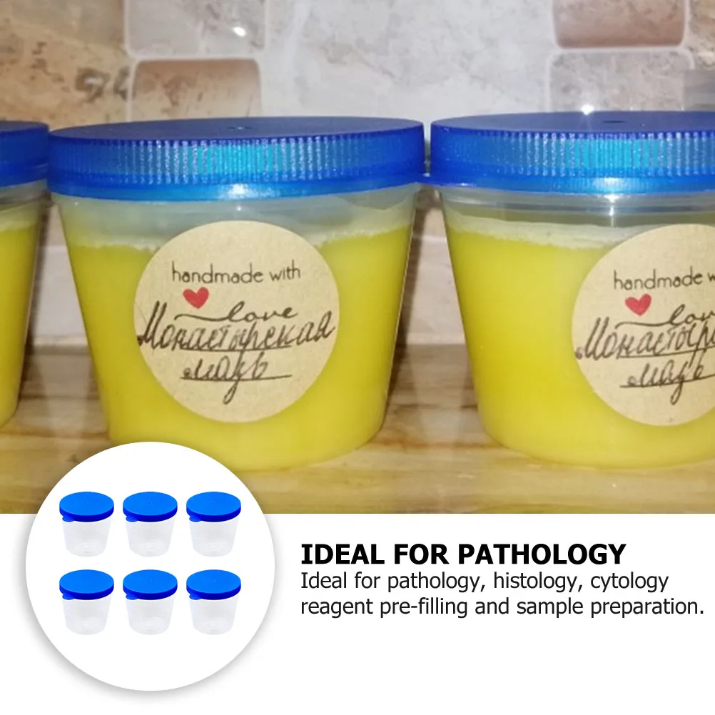 

100pcs For Lab Sample Sample Testing Urine Sealed Fecal Cup Single Use 40Ml Specimen Container 40Ml Urine Cup Blue