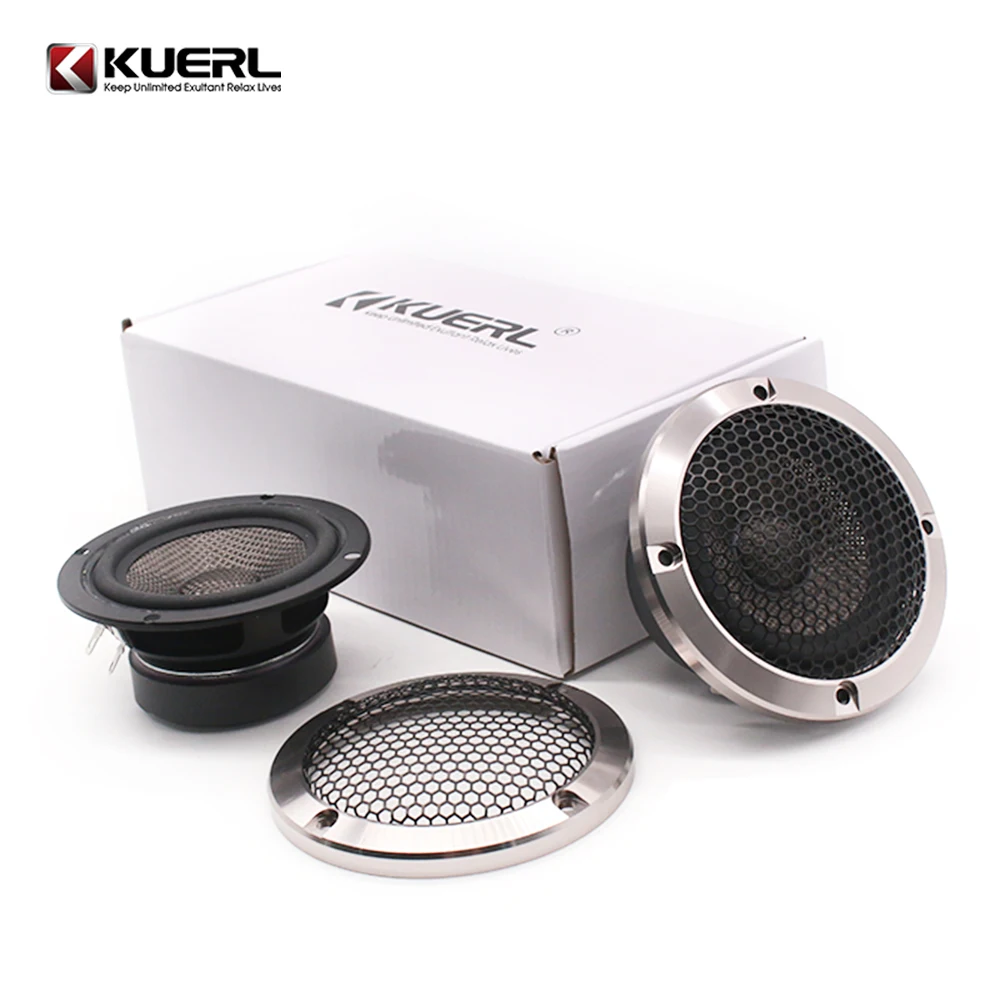 Professional 3.5 Inch Car Midrange Speaker Full Range 180W 2-Way Horn Design Aluminum Electric 12V Mid-Range Car Door 1 pair