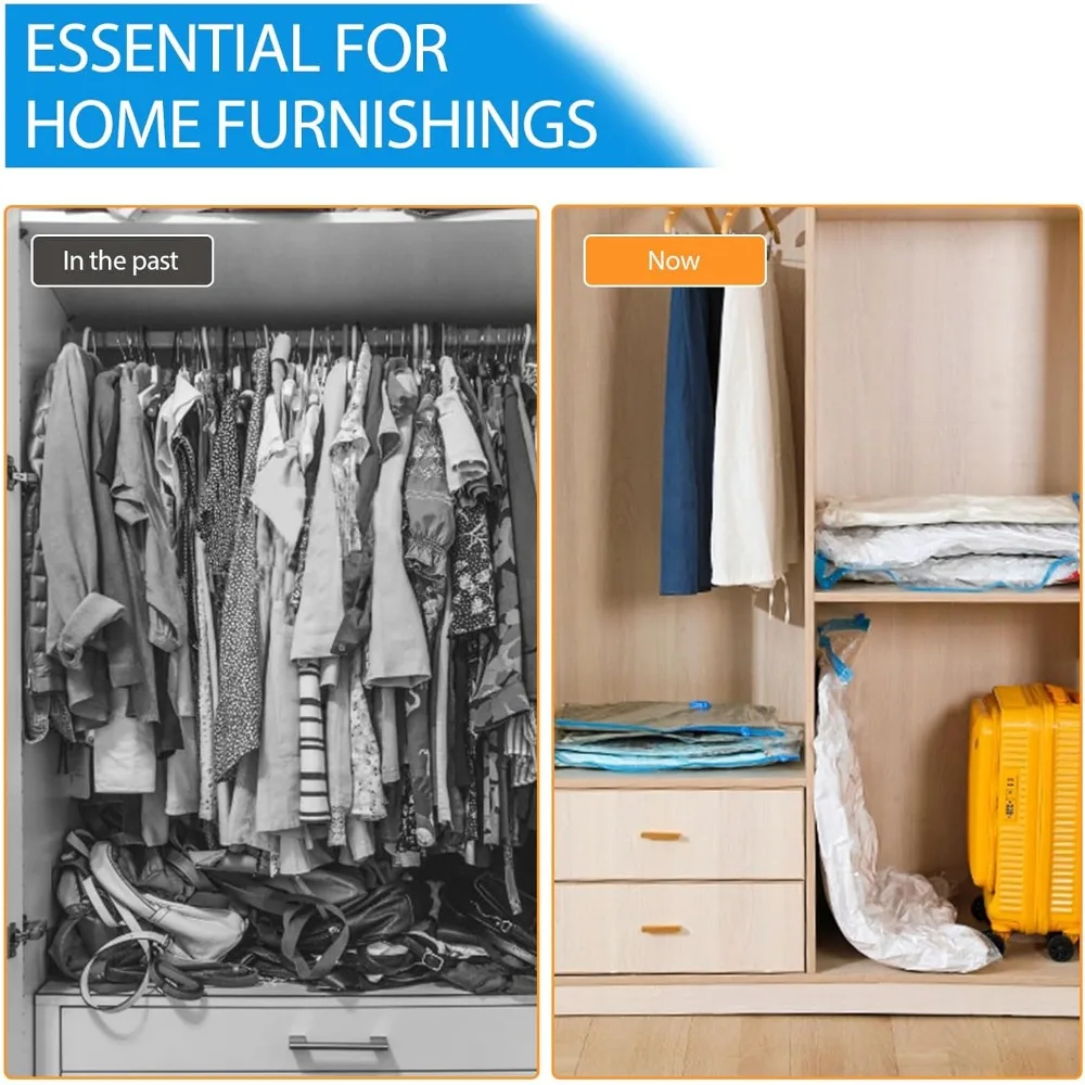 3/5PCS Vacuum Storage Bags, Reusable Organizer for Clothes