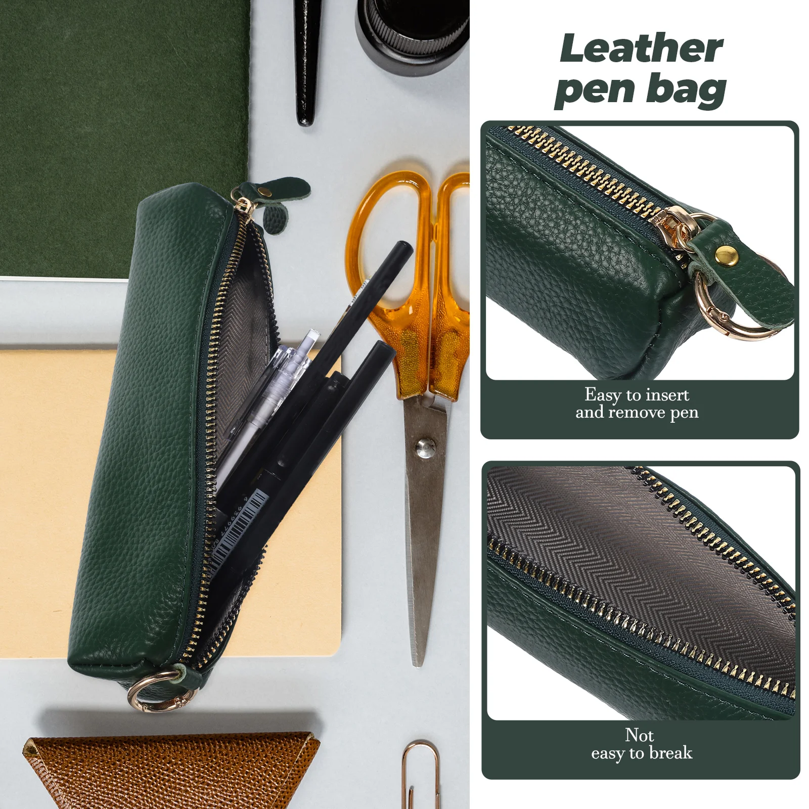 

Stylish Pen Bag Vintage Pen Holder Gift For Christmas Birthday Father'S Day Protective Pouch For Office School