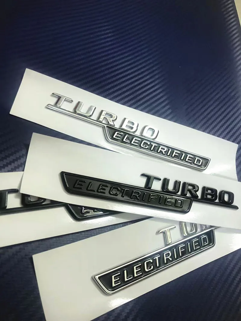 جديد Turbo_electrified Turbo-ELECTRIFIED تحت الخط ABS شعار لمرسيدس بنز Amg C43 2022 سيارة درابزين لوحة اسم لاصق الشعار #2