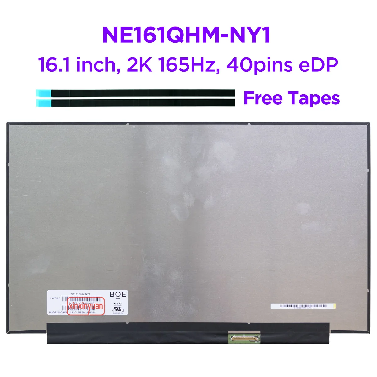 16.1 QHD2K 165Hz Laptop LCD Screen NE161QHM-NY1 for HP VICTUS 16-e 16Z-E 16-e0090 16-e0103AX Display 2560x1440 M54741-001 40pins