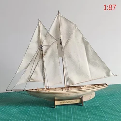 1:87 Ben Jamin W. Latham Sailing Wood DIY Ship Assembly Model Classical Wooden Boat Home Desk Decoration