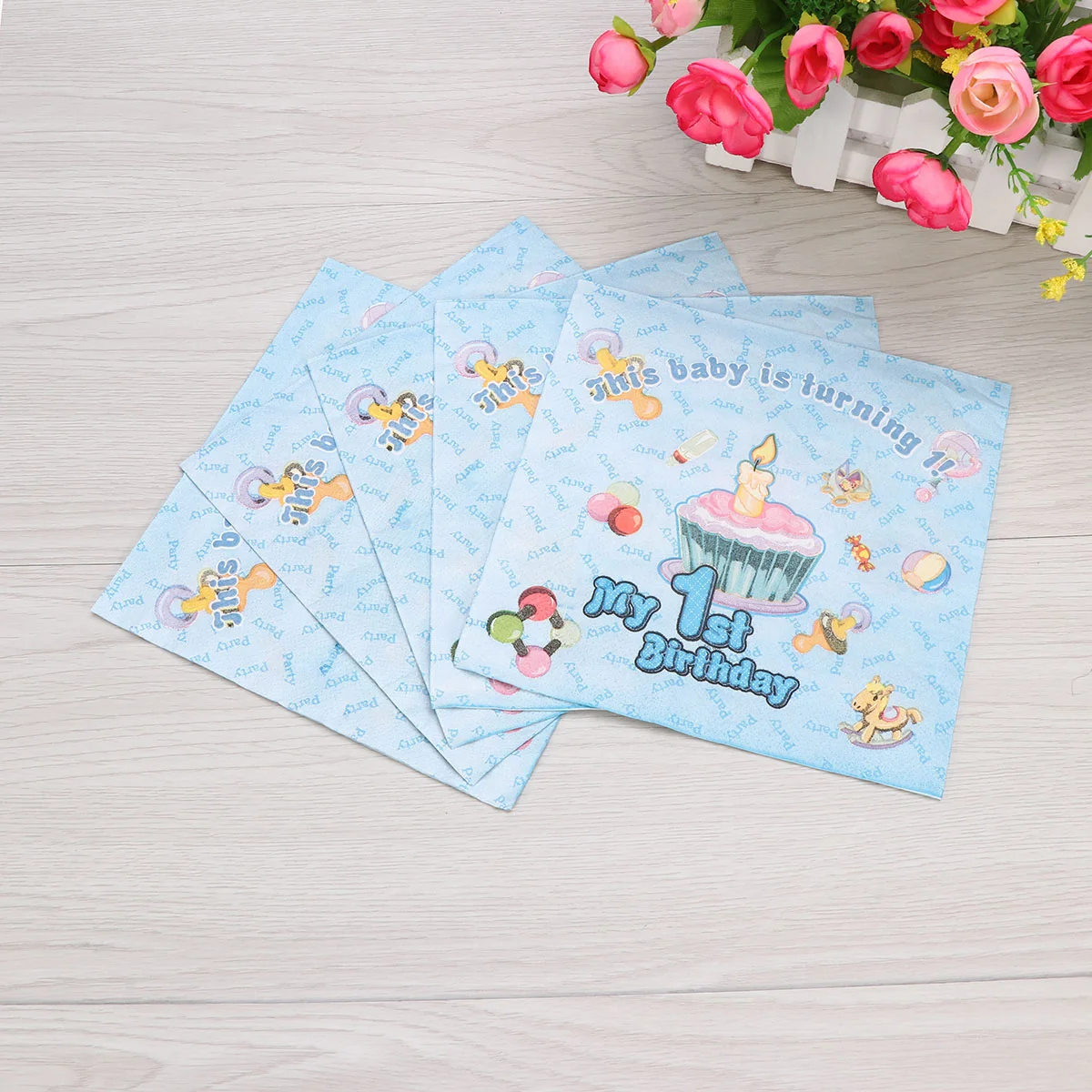 

20pcs Birthday Napkins Kids Party Printed Paper My 1st Birthday Festive Supply Premium Material Thick Easy Cleanup Bright