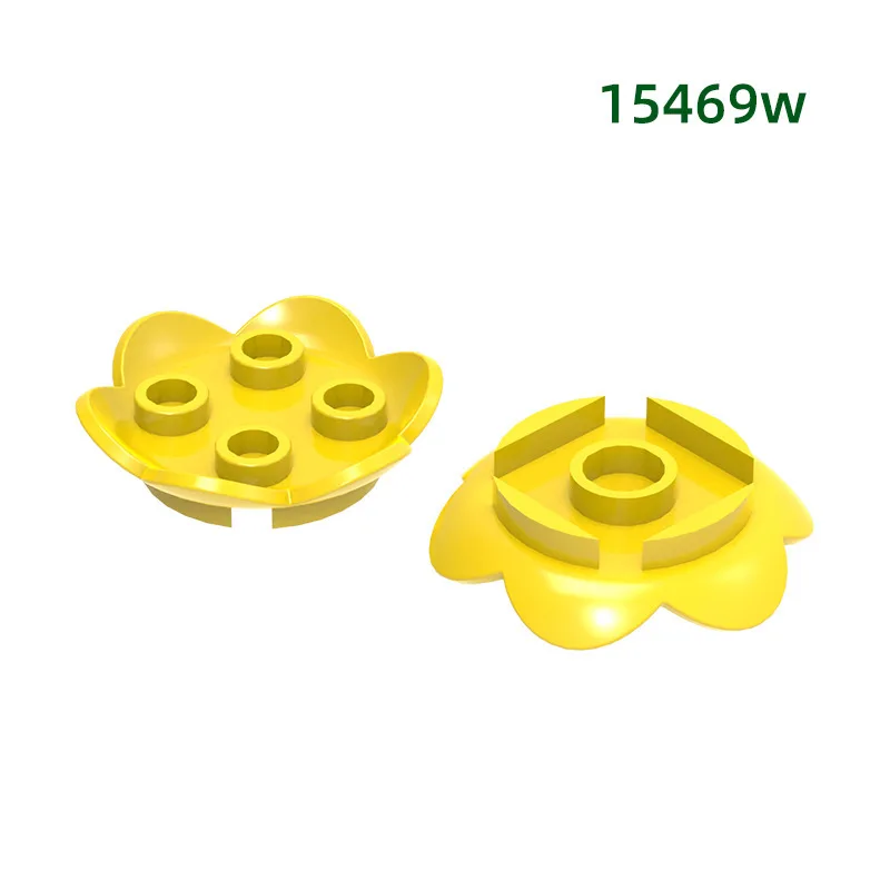 MOC 10PCS Part Bricks 15469W Special 2 x 2 With 6 Petals Plant Leaves Building Blocks Garden Glass House DIY Toys Children Gift