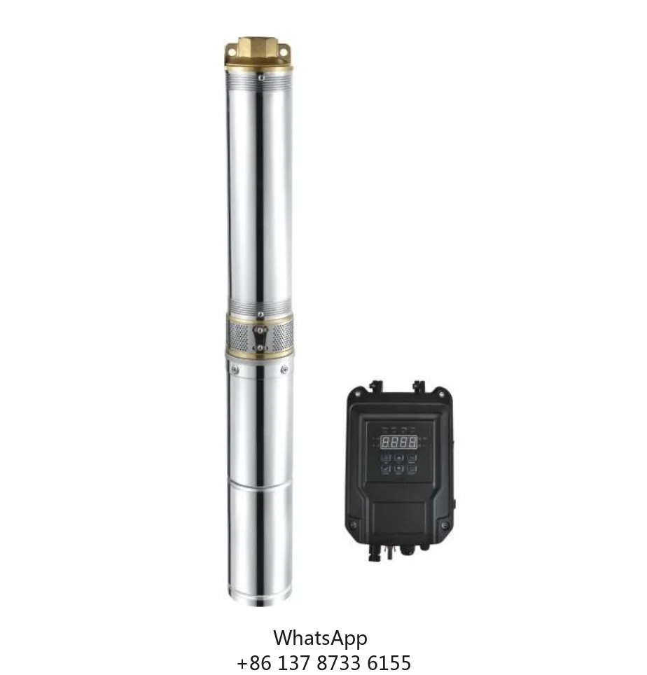 2026 1.2 Inch 100m High Head DC Brushless Solar Deep Weel Submersible Pump Stainless Steel External Controller Deep Well Pump