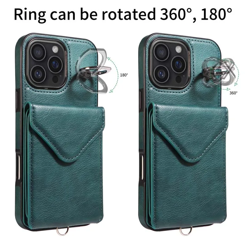 حافظة جلدية طويلة على الموضة لهاتف آيفون 11 12 13 14 15 16 Pro Max XS XR X 7 Plus 8 16E محفظة بطاقات فتحات غطاء حامل حقيبة