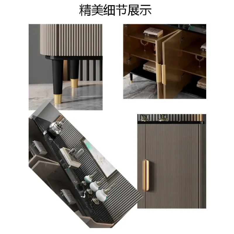 Light Luxury Shoe Cabinet with Door Multi-functional Foyer Storage Modern Simple Dining Sideboard Corridor Wall Decorative