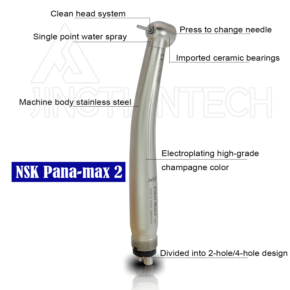 NSK Pana-Max2 Turbine Handpieces Dental High Speed Handpiece Dentist Tool Push Button Single point water spray ceramic bearings