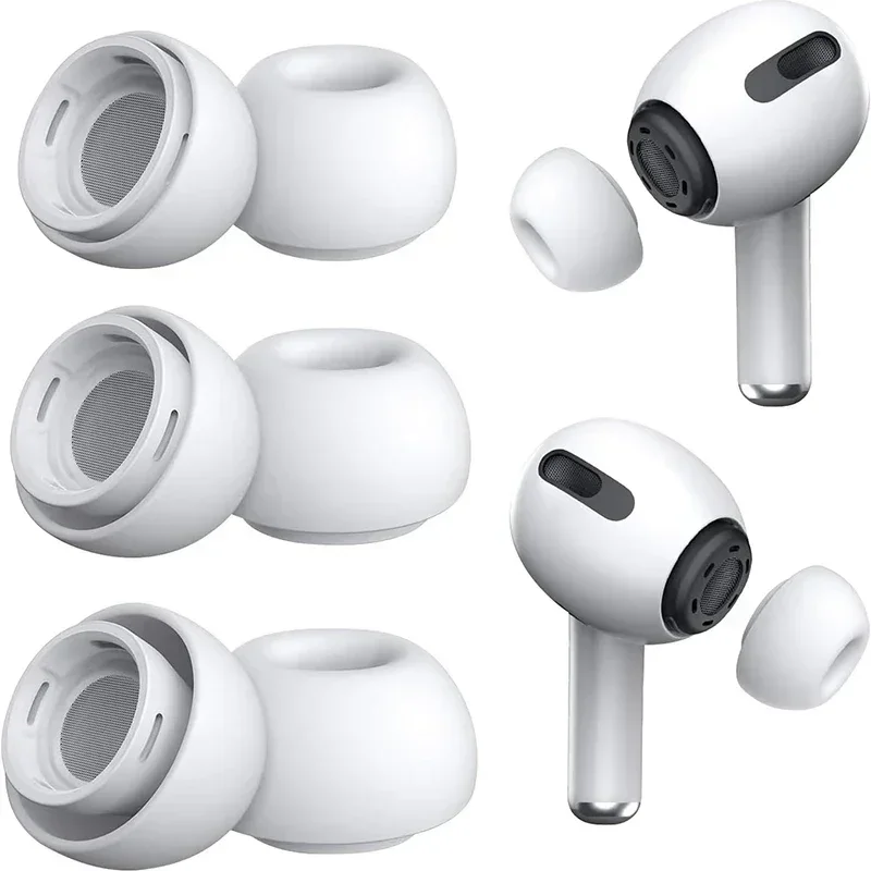 XS/S/M/L Replacement Ear Tips Suitable for AirPods Pro 1 2 Soft Silicone Non-Slip Earphone Earbuds with Noise Reduction Hole