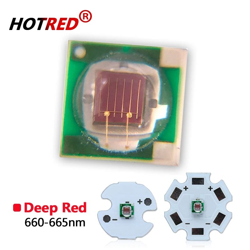 

100PCS Epileds 3W 3535 SMD Deep Red High Power 660NM Plant Grow LED Light Diode lamp with 20mm/16mm PCB Board