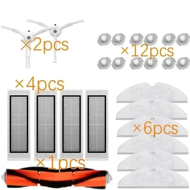 New Main brush Washable hepa filter side brush kit for Xiaomi Mi vacuum 1st 1S Robot Roborock S50 S51 S55 S6 T60 T61 T65 parts