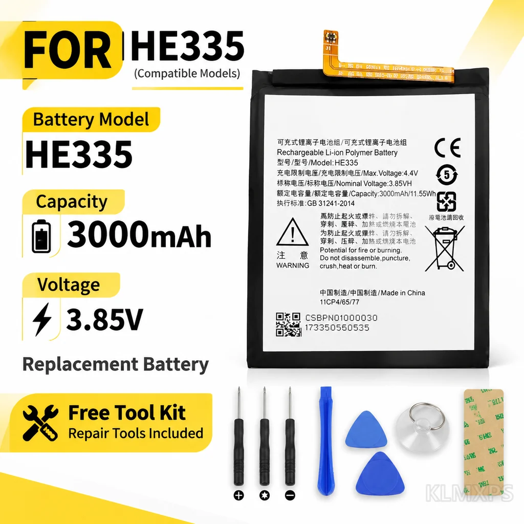 HE335 / HE-335 3000mAh Lithium Replacement Battery For Nokia 2 Phone Repair Battery Built-In Rechargeable Mobile Phone Cell