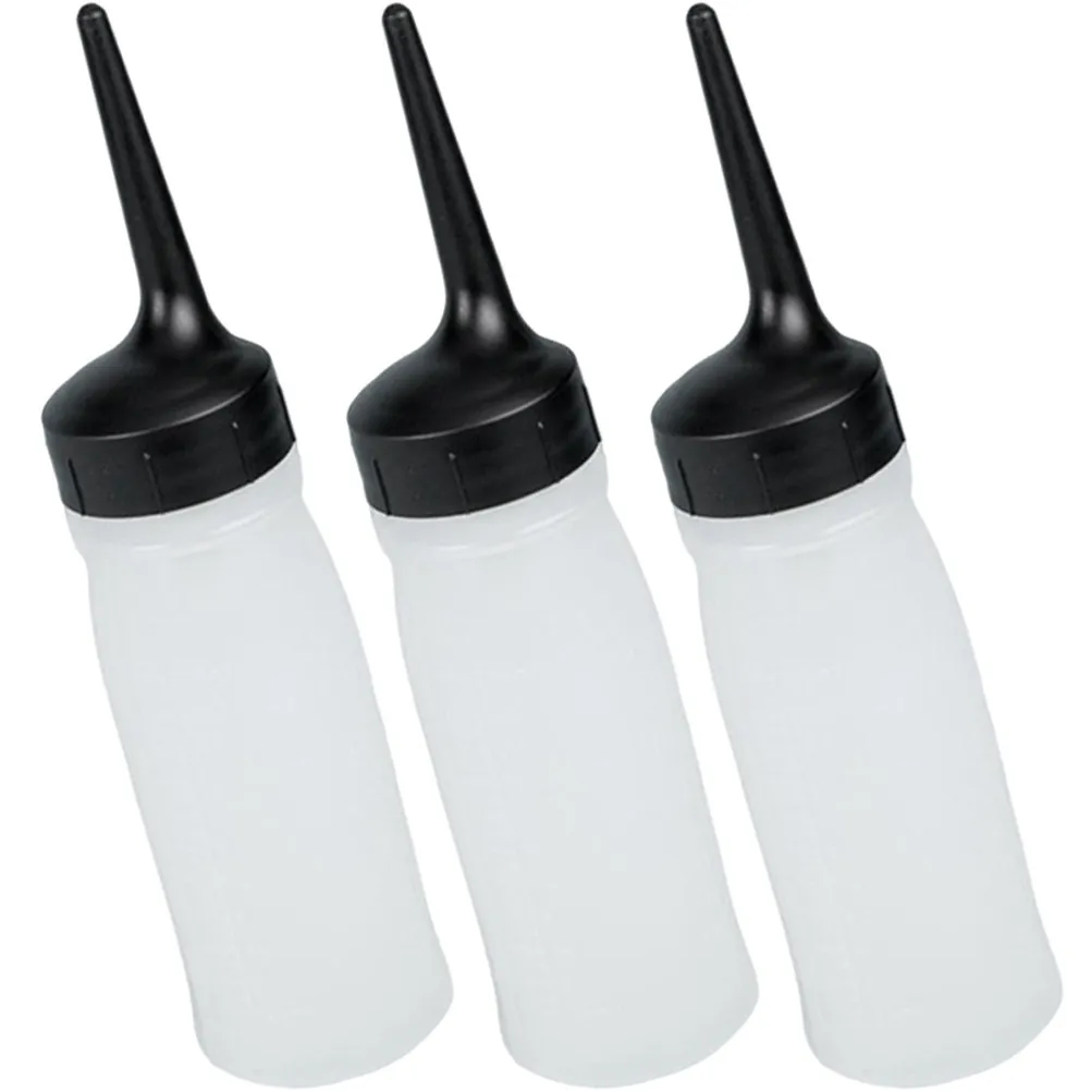 3Pcs Hair Dye Containers Measuring Applicator Bottles Refillable Squeeze Bottles for Salon Hair Color Shampoo Treatment