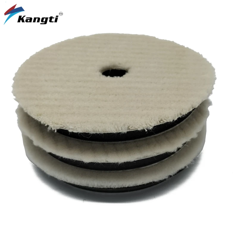 5/6Inch Japanese Polishing Wool Pad Buffer Woollen Polishing Pad For Automotive Scratch Removing with Hook& Loop Backer