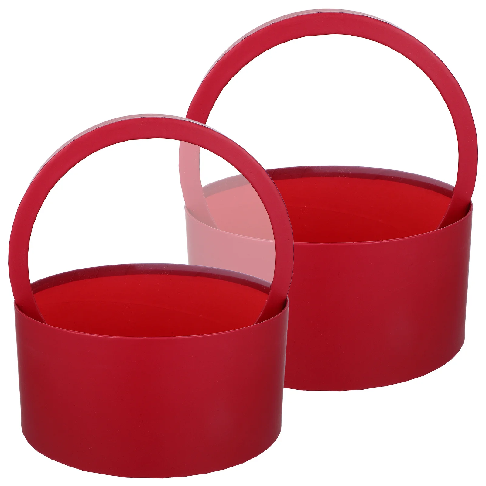 

2Pcs Round Transparent PVC Flower Boxes Window Floral Present Packaging Bouquet Holder Romantic Valentine Flower Box