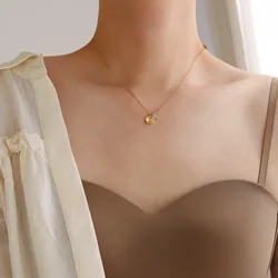 316 Stainless Steel Light luxury Texture Geometric Pendant Necklace for Women Waterproof Dweatproof Non-fading Jewelry Wholesale