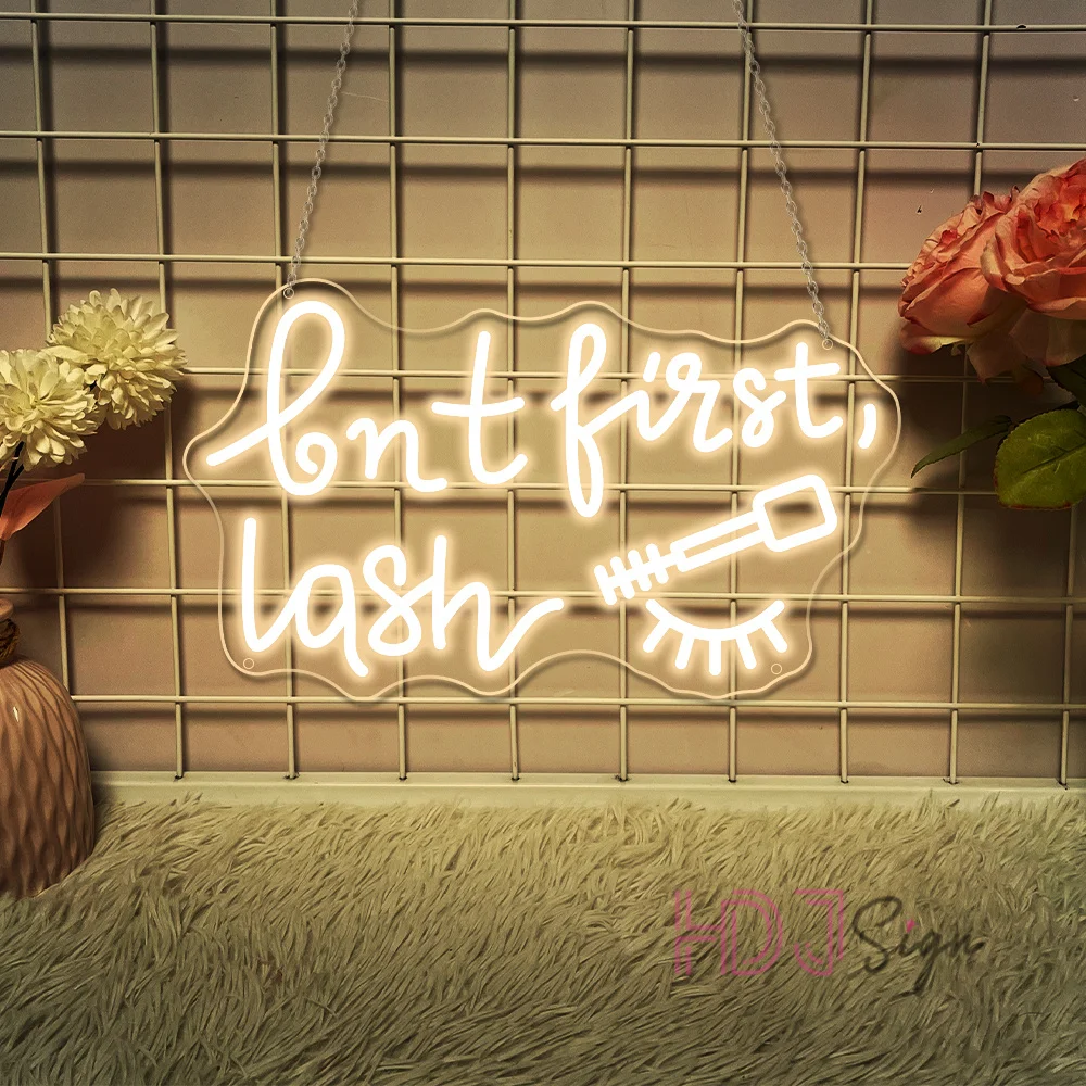 Но First Lash Neon Led Sign Lashes Beauty Solon Wall Art Room Decor Неоновые светодиодные фонари USB Shop Украшение для деловых Фото №6