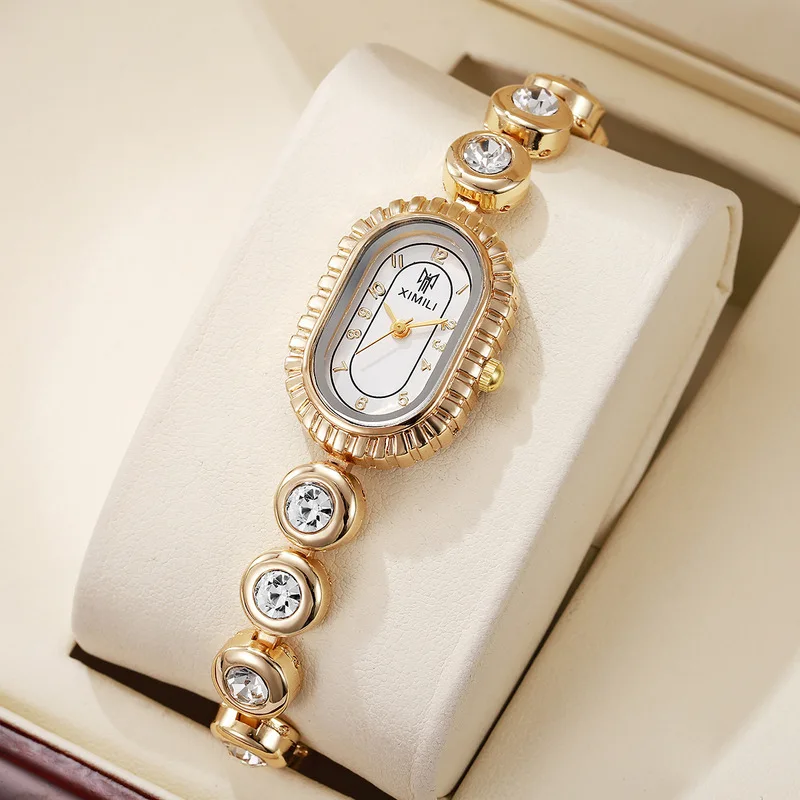 Vintage Oval Women's Quartz Watch Niche High End Fashion Ladies Wristwatch Female Casual Watches Daily Wear Girl Gifts Student