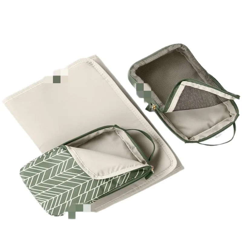 กระเป๋าใส่ผ้าอ้อม ขวดนมแม่ กระเป๋าพับได้ ปากกระเป๋าขนาดใหญ่ ความจุเยอะ กระเป๋าเก็บของแม่และลูก แยกของแห้งและของเปียก