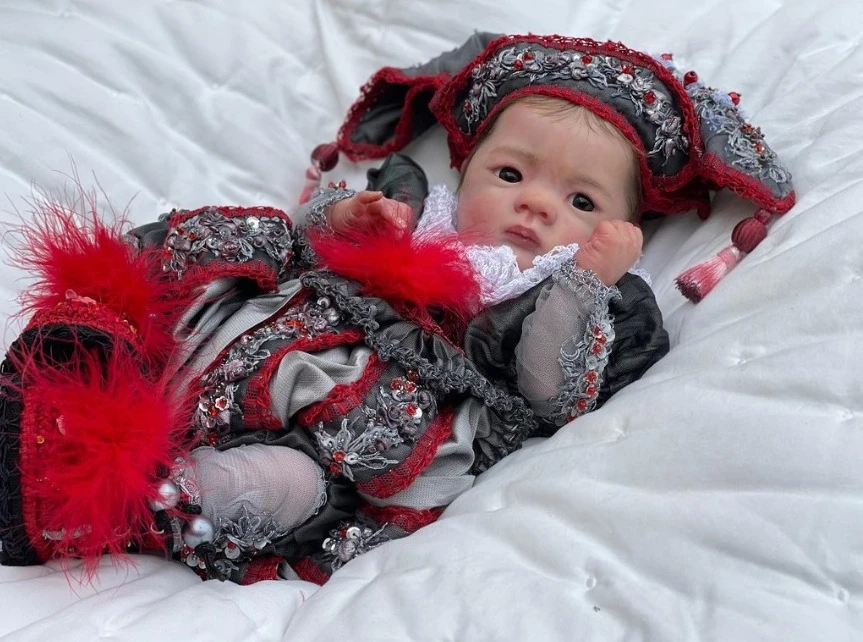 NPK 19''High Quantity Unfinished Unpainted  Reborn Doll Kit Jule DIY Doll Parts with Cloth Body and Eyes