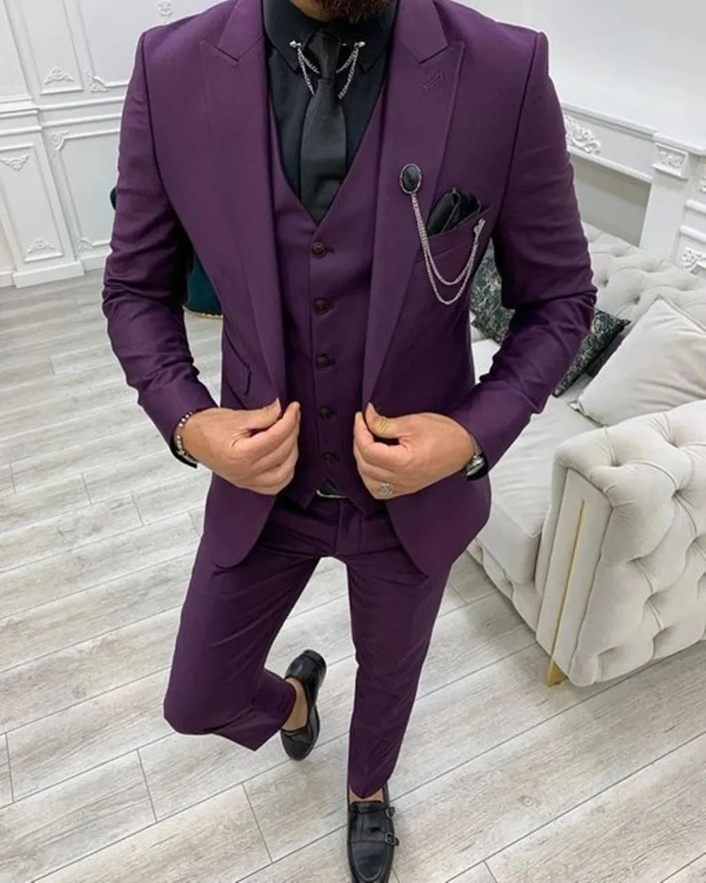 2024 Groene Piek Revers Slim Fit Mannen Pakken 3 Stuks Smoking Terno Masculino Blazer Sets Bruidegom Bruiloft Prom Kostuum Homme