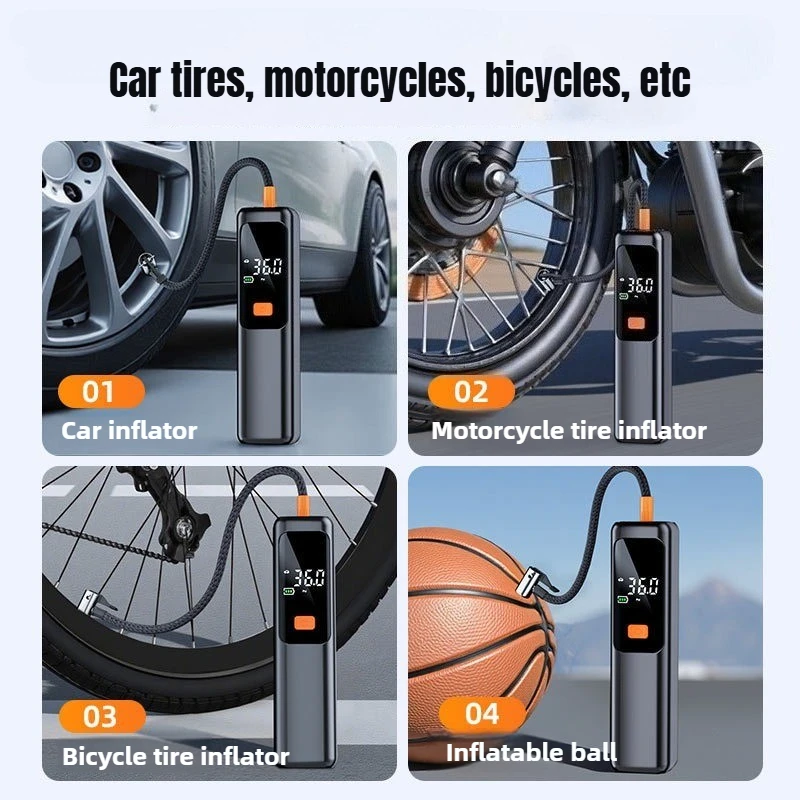 مضخة ضاغط هواء للسيارة لاسلكية - منفاخ كهربائي محمول للدراجات النارية والقوارب #4