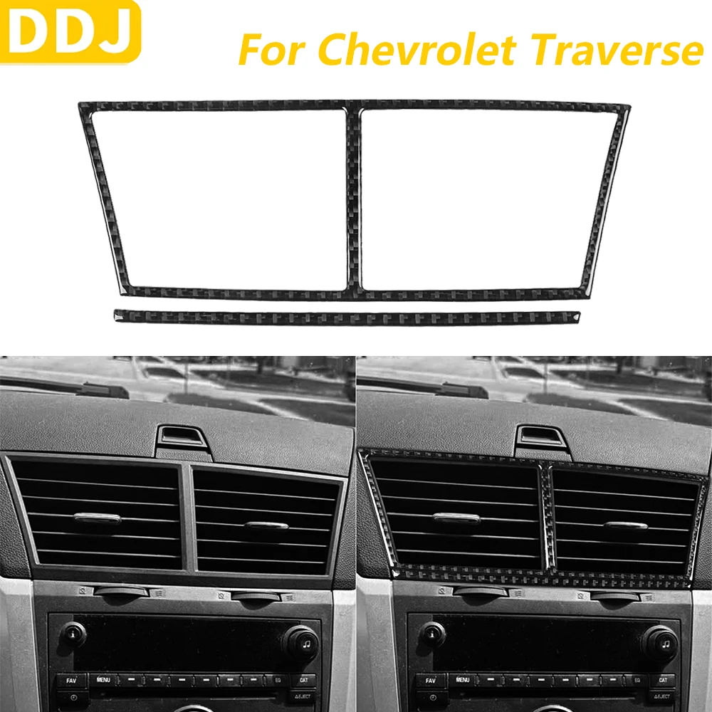 

For Chevrolet Traverse 2009-2012 Carbon Fiber Center Air Vent Outlet Panel Decorative Cover Car Accessories Interior Sticker