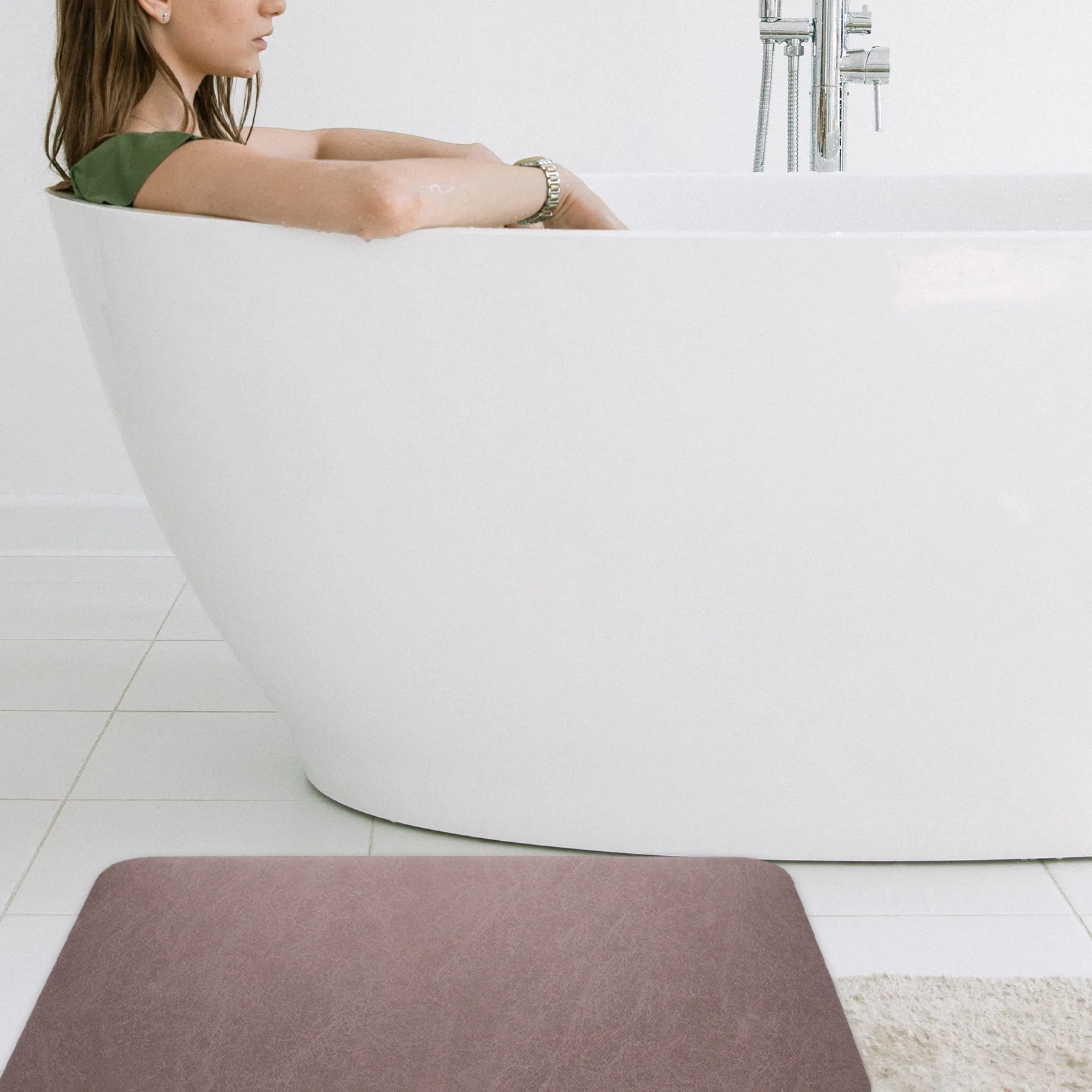 سجادة باب ماصة غير قابلة للانزلاق لأرضية الحمام - سجادة مدخل ممتصة للماء ملحقات فندقية منزلية داخلية #2