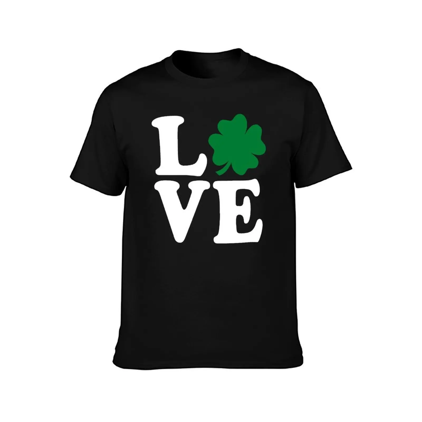 St Patrick's Day LOVE Shamrock Irish T-Shirt, Summer Casual Cotton Tee, Oversized Streetwear Tops, Vintage Graphic Print