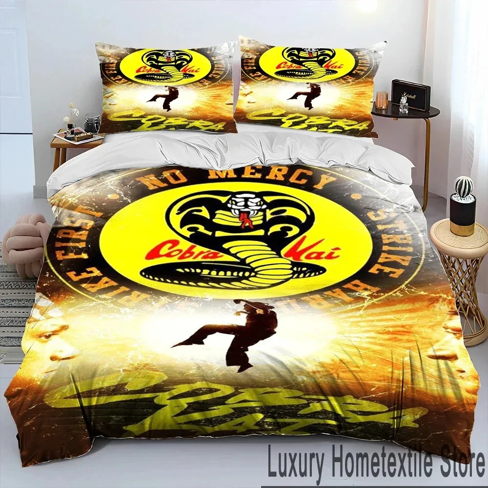 

3D Cobra Kai Amanda TV Karate Comforter Bedding Set,Duvet Cover Bed Set Quilt Cover Pillowcase,King Queen Size Bedding Set kids