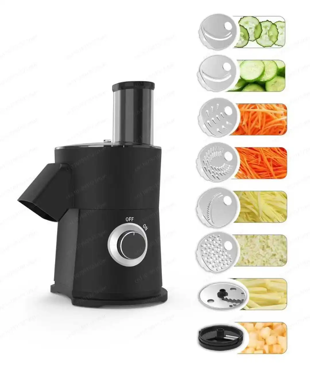 7 in 1 Electric Vegetable Cutter, Automatic Large Mouth Food Processor for Slicing Shredding & Chopping