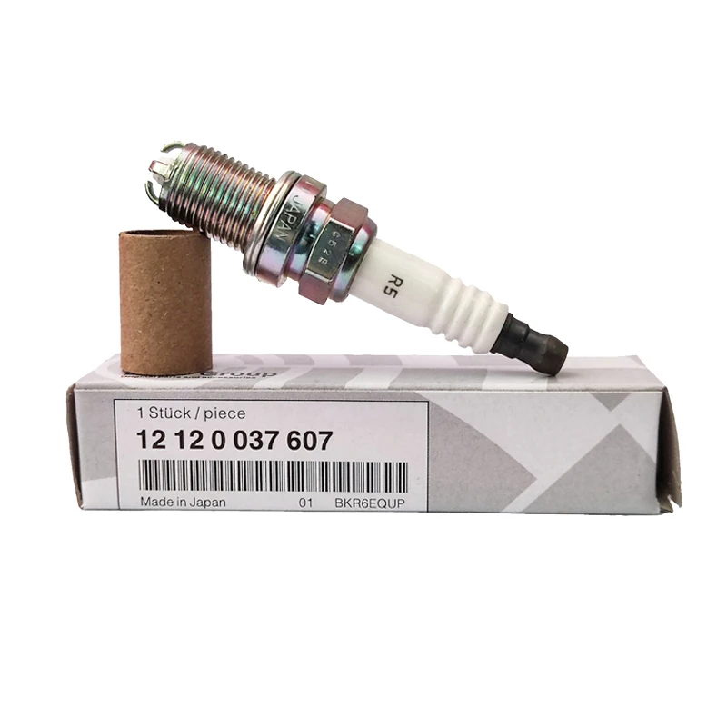 4/10pcs Iridium Spark Plug 12120037607 BKR6EQUP For BMW E46 E39 E83 E36 E63 E53 M54 M62 Z3 320 528 E38 E65 E34 BKR6EQUP