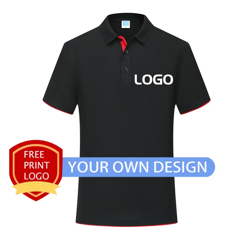 Custom Logo Polo Shirt Printed Embroidery Lapel  Top Breathable Cotton T Shirt Work Clothes Team Clothes  Plus Size 4XL