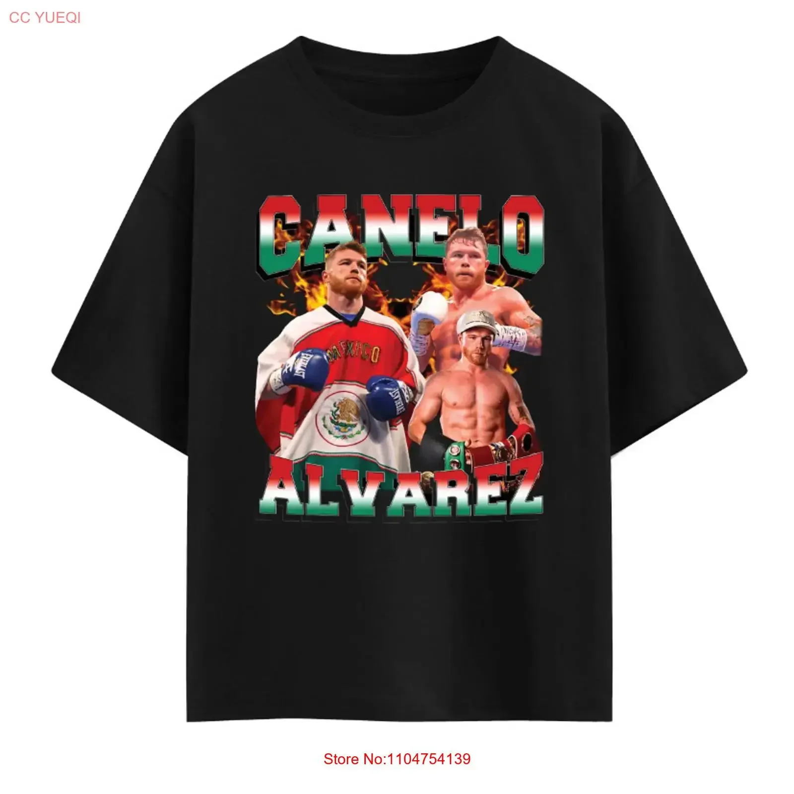 CANELO ALVAREZ Black T Shirt 2025 vintage Washed Soft Slightly Top For Everyday Wear Stylish fashion Versatile designer clothes