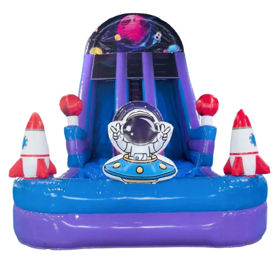 ！@Inflatable PVC Double Lane Water Slide & Jumping Castle Bounce House for Children Commercial Use 9.8x4x6m Custom Logo Wholesal
