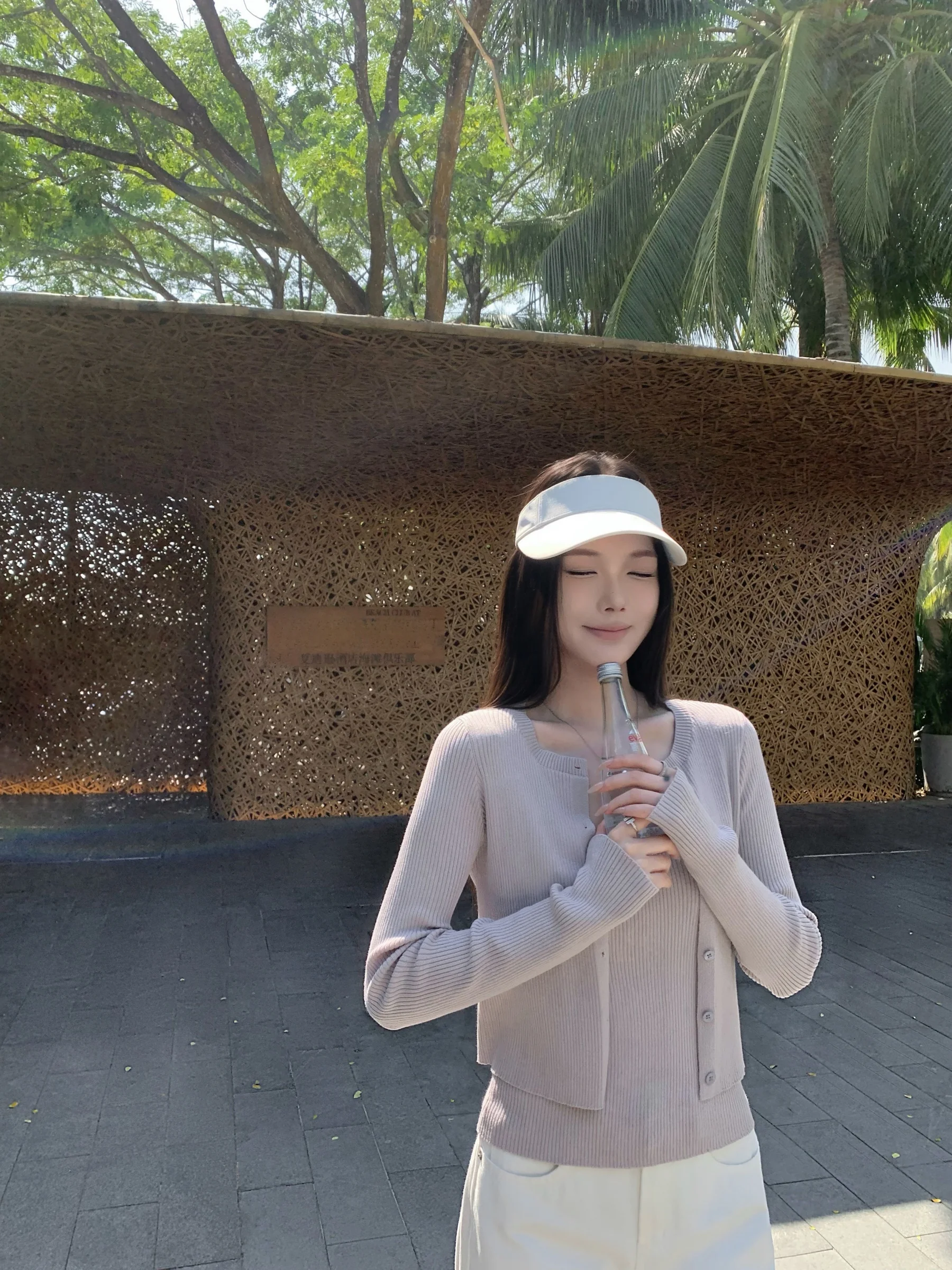 

Уютный хлопковый вязаный кардиган-жилет 5werkwen с охлаждающим эффектом, длинный рукав, для женщин, для повседневной носки, стандартный крой