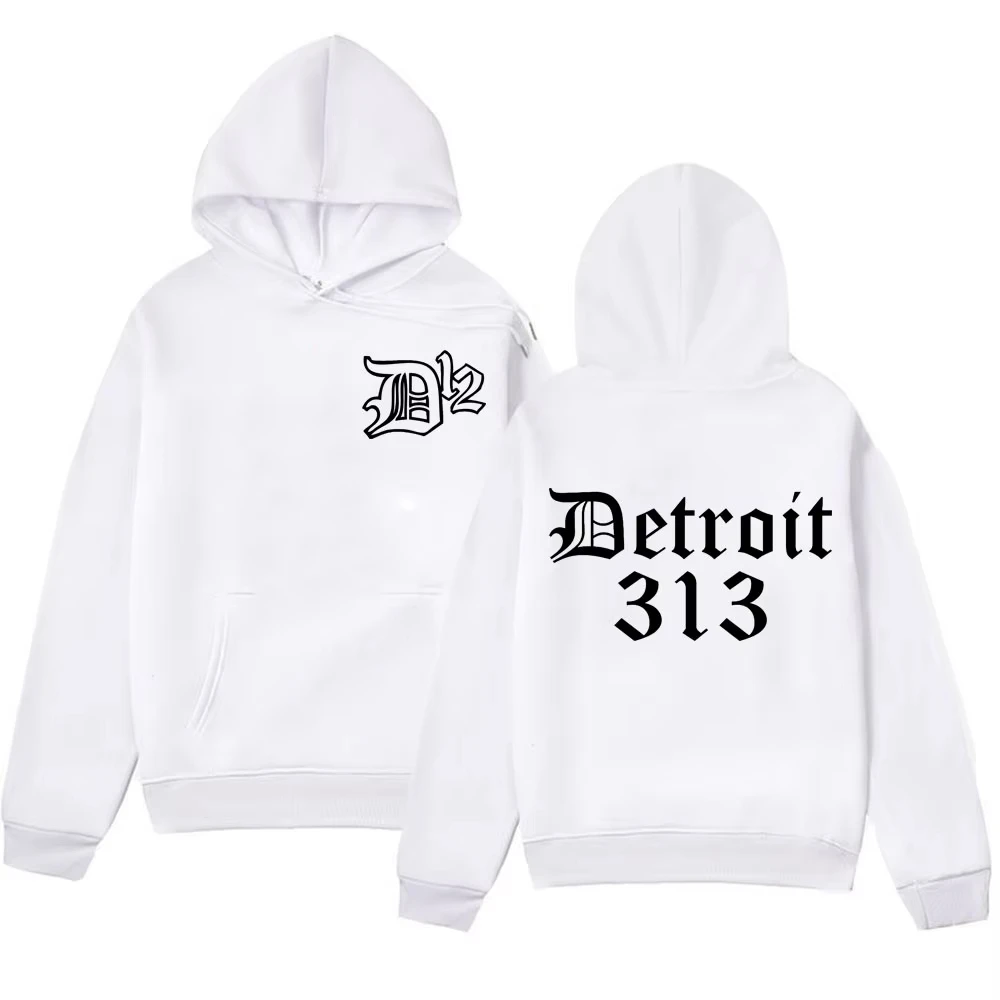 D12 الفرقة مغني الراب ايمينيم هوديي ديترويت ميشيغان 313 طباعة هوديس الرجال النساء الهيب هوب خمر نمط البلوز المتضخم الشارع الشهير