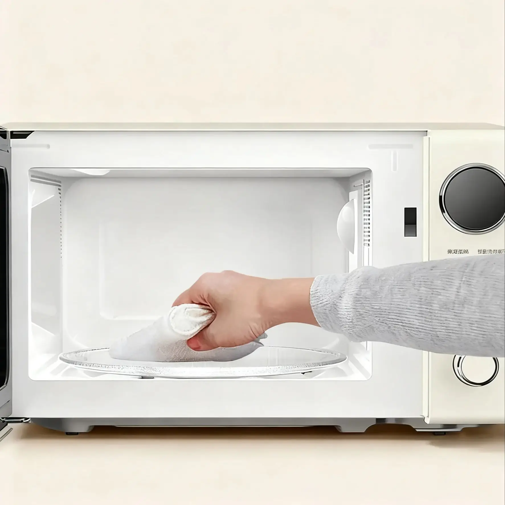 

Микроволновая печь Домашняя винтажная кремово-белая маленькая многофункциональная M2F