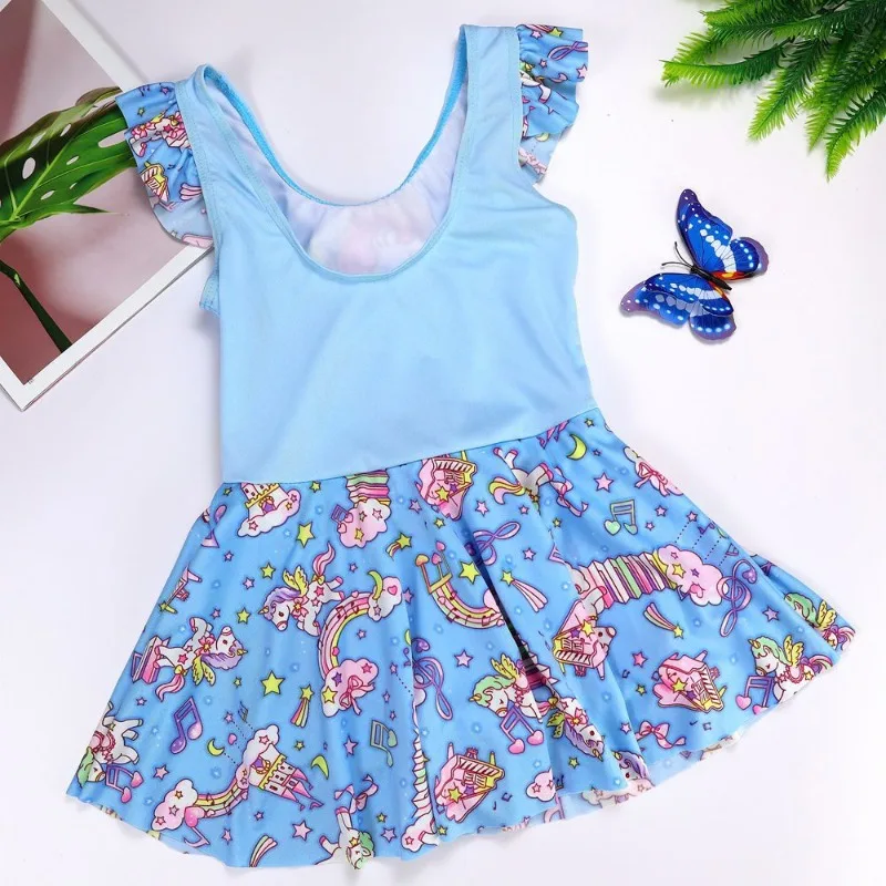 2023 New Children\'s Swimsuit Girls\' Cartoon One Piece Swimsuit Cute Baby Skirt Swimsuit