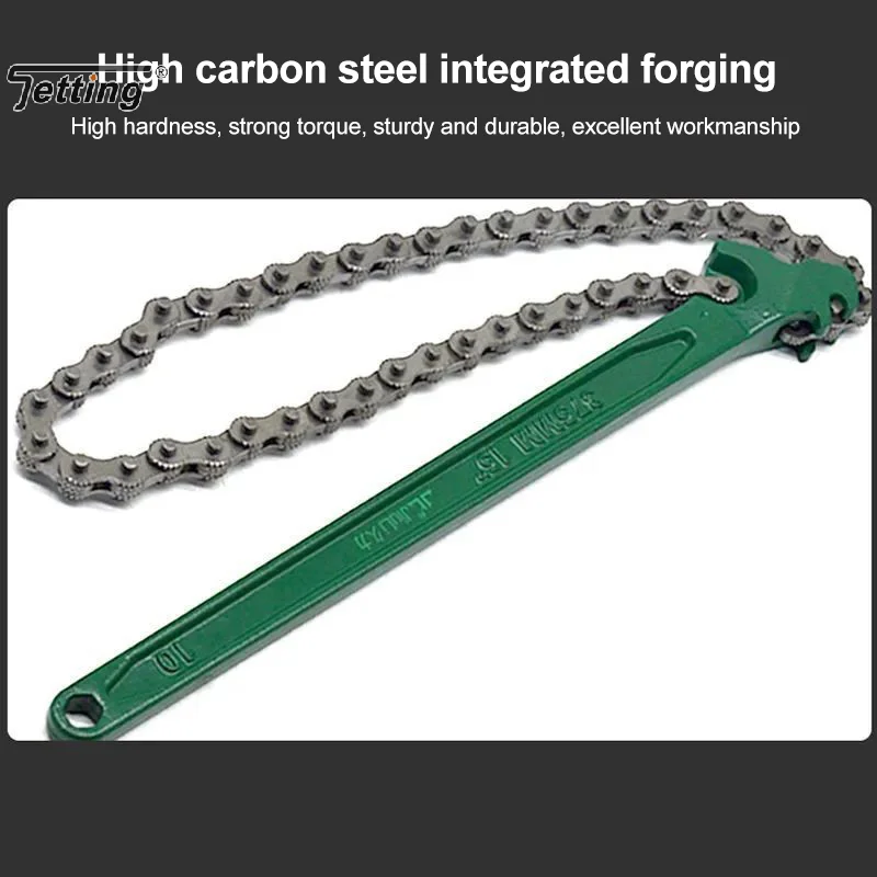 อุตสาหกรรมประแจกรองโซ่โซ่กรองน้ํามันช่องประแจCuffed CHAINเข็มขัดกรองประแจเครื่องมือ