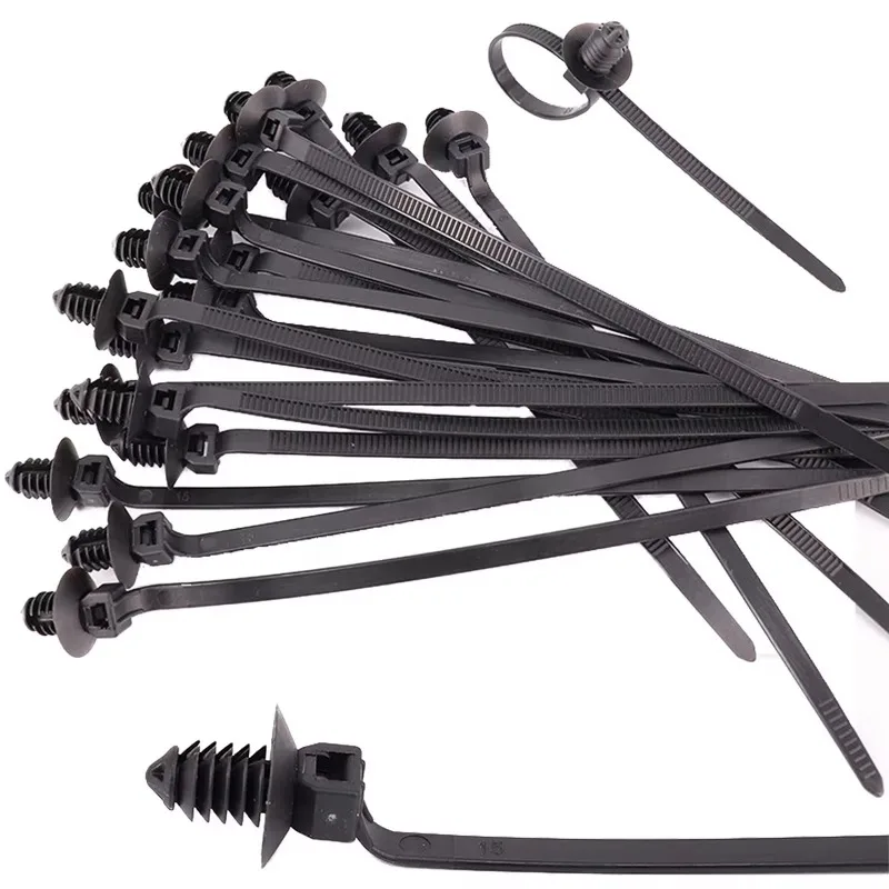Picture 5: Nylon Car Cable Ties Threaded Head Automotive Wire Management Straps Self Locking Fasteners Universal Vehicle Organizer Quality