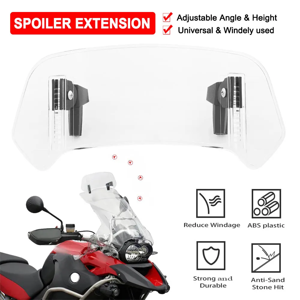 K1300S Windscreen Universal Clamp-On Variable Windshield Spoiler Extension For BMW K1600GT K1600GTL K1200 K1300 GT K1200 LT/ST