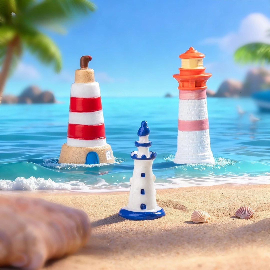 Mini Resin Lighthouse Ornament Aquarium Sand Table Micro Landscape Decor