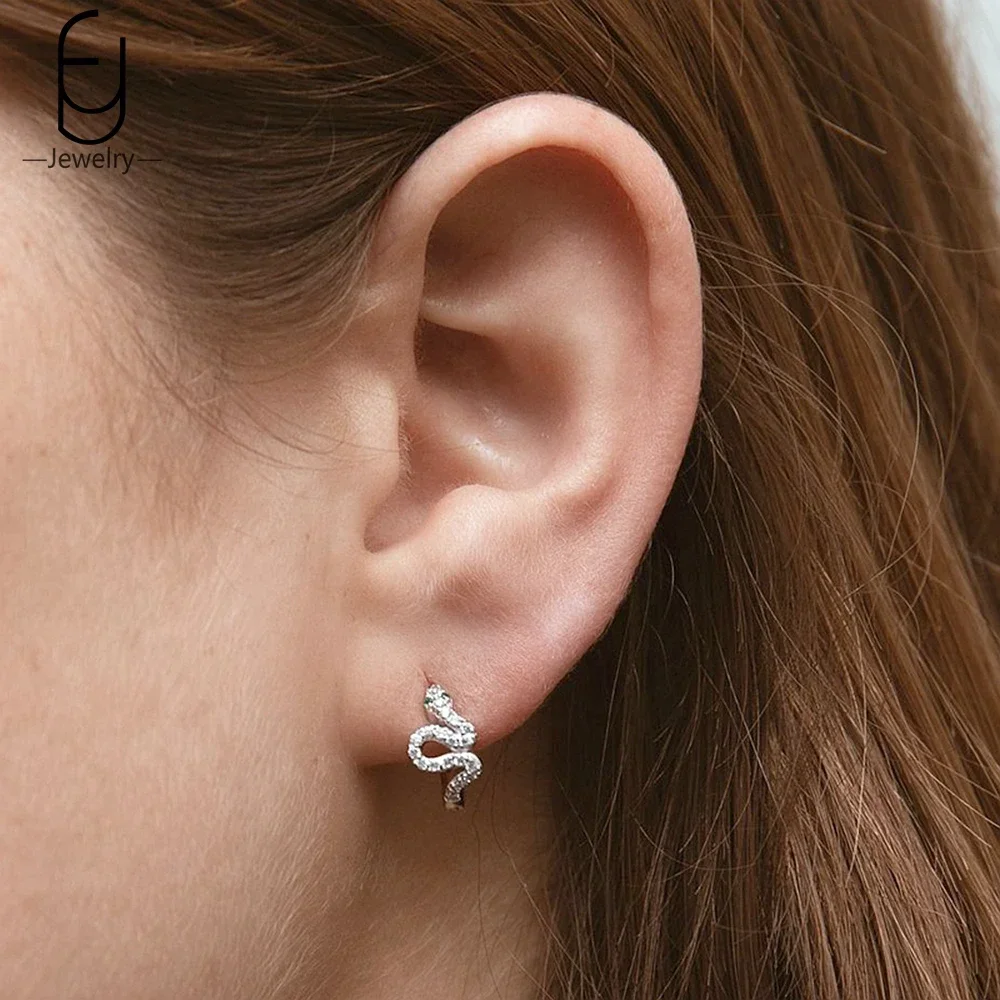 Pendientes de plata de ley 925 para mujer, aretes de serpiente, redondos, dorados, estilo Punk, joyería
