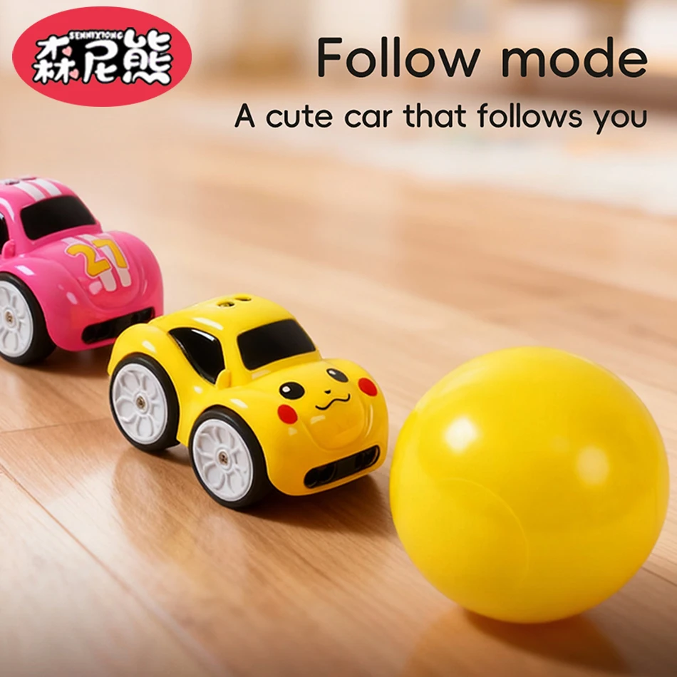 SENNIXONG Auto Elettrica RC 5 in 1 con Modalità di Induzione Magica, Veicolo su Binari con Evitamento Ostacoli e Seguimento Linea, Giocattolo per Bambini