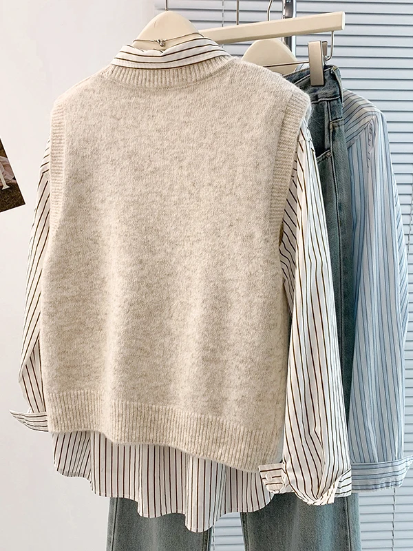 Moda agel preguiçoso sle versátil floral bordado svel com capuz colete superior feminino solto ajuste camisola de malha outono 2025