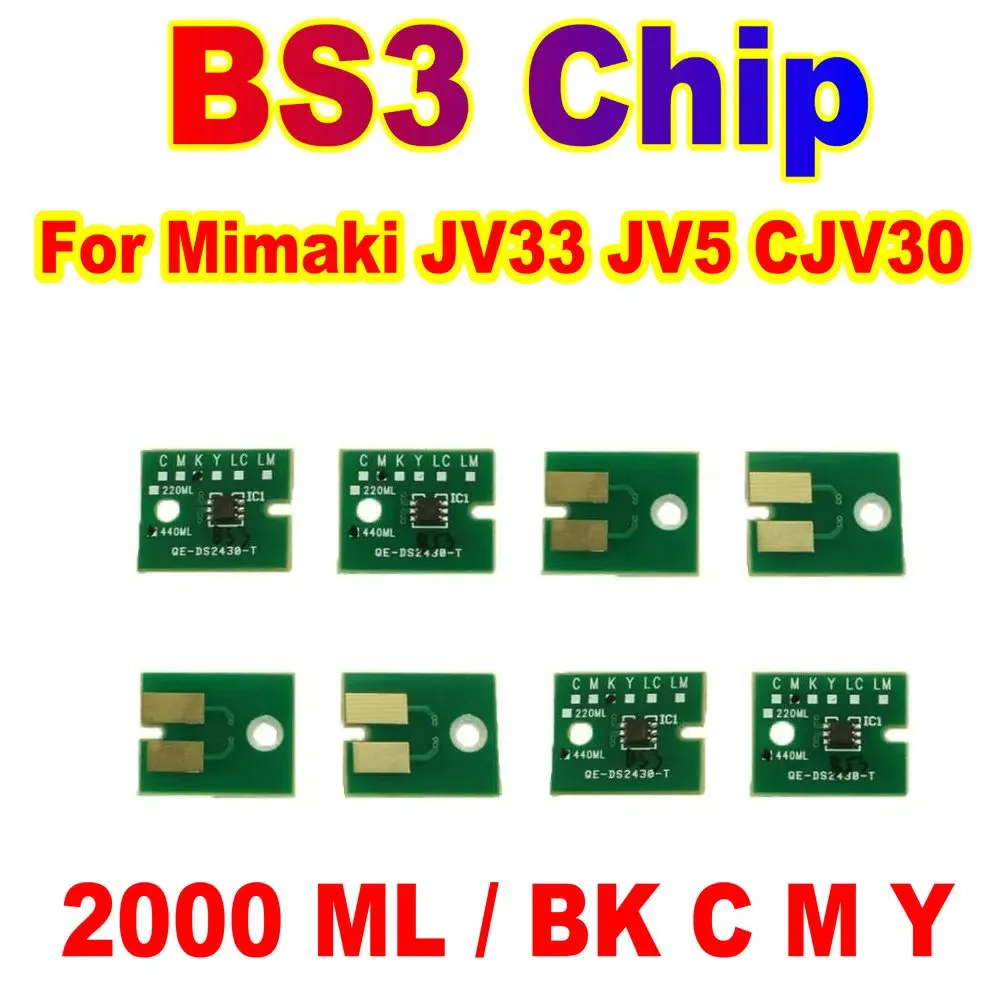 

BS 3 Printer Ink Cartridge Chip BS3 One Time Use Chip Disposable Ink Chip Ic For For Mimaki JV33 JV5 CJV30 2000ML Printer Chips