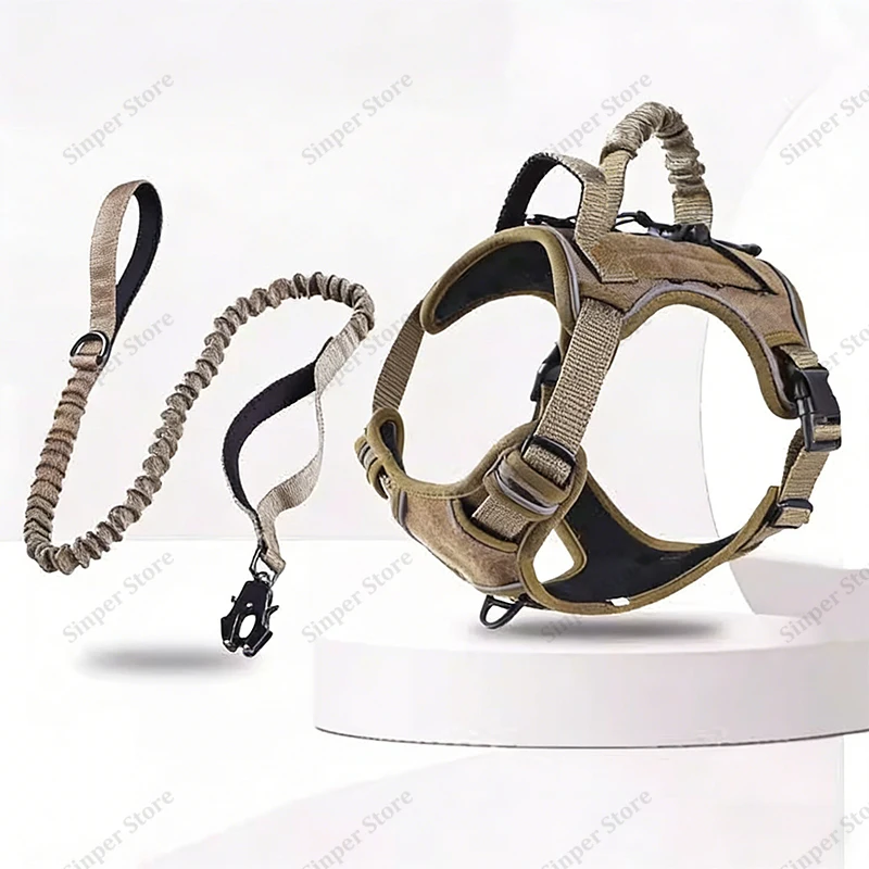 

Tactical Dog Harness No Pull Adjustable Pet Harness Reflective Working Training Easy Control Pet Vest Military with 1.2m Leash