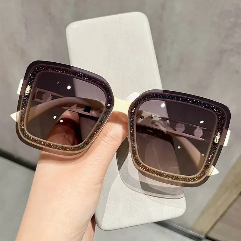 2024 Ins New Classic Rimless Polarized Sunglasses Women Textured Eyewear Ladies Gradient Sun Glasses Oculos Sol Feminino UV400